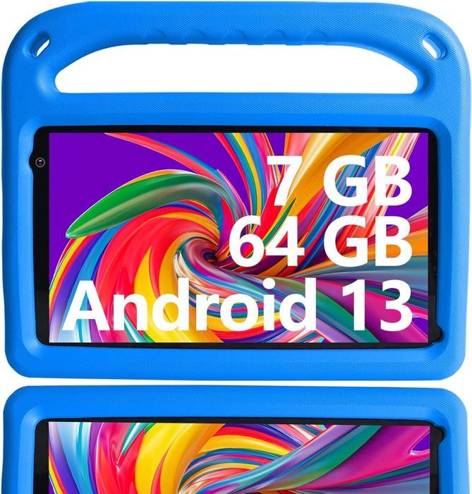 Tablette Enfants Android 13 GOODTEL Tablette tactile enfant 7 pouces  7Go(4Go+3Go) RAM-64Go stockage Tablette d'apprentissage (Bleu) - Cdiscount  Informatique