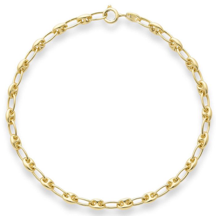 Bracelet Maille Grain de Café - LATELIER DAZUR - Femme - Or Jaune 375/000 - Longueur 18 cm - Largeur 4 mm