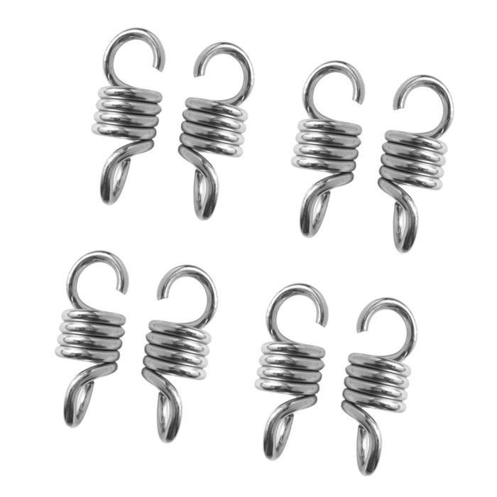 YIXNSW Lot De 2 Pièces Crochets De Suspension, Ressort De Hamac Supporté Chaise à Ressort, Pour Chaises De Porche Balançoires à Suspendre, Argenté