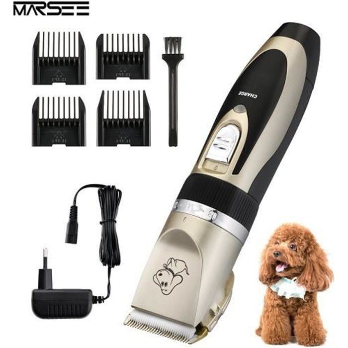 Tondeuse à Chien Chat Tondeuse Electrique Professionnelle Rechargeable Sans Fil Kit Avec 4 Guides De Peigne Brosse De Nettoyage