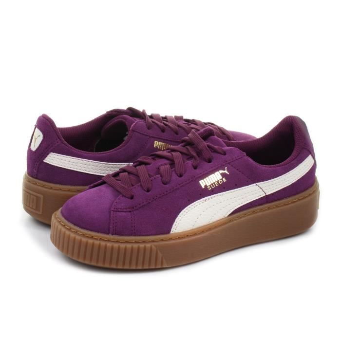 puma suede platform violet