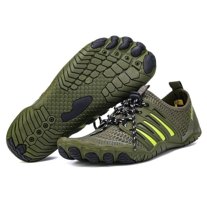 Chaussures Minimaliste Fitness Jogging Multisports Gym Trail Barefoot Shoes Chaussures Aquatiques - Vert militaire