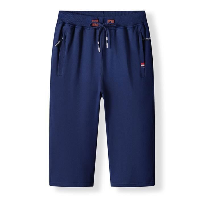 Pantacourt Homme Ete de Sport en Tricot Taille Elastique Casual