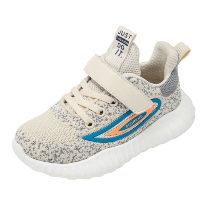 INSFITY Baskets Enfant Garçon-Fille Chaussures de sport avec Textile en maille Respirant - Beige - INSFITY - Scratch