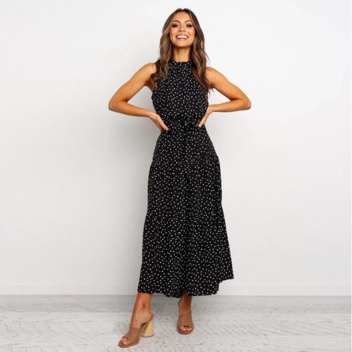Laurie - Robe sans manches à pois