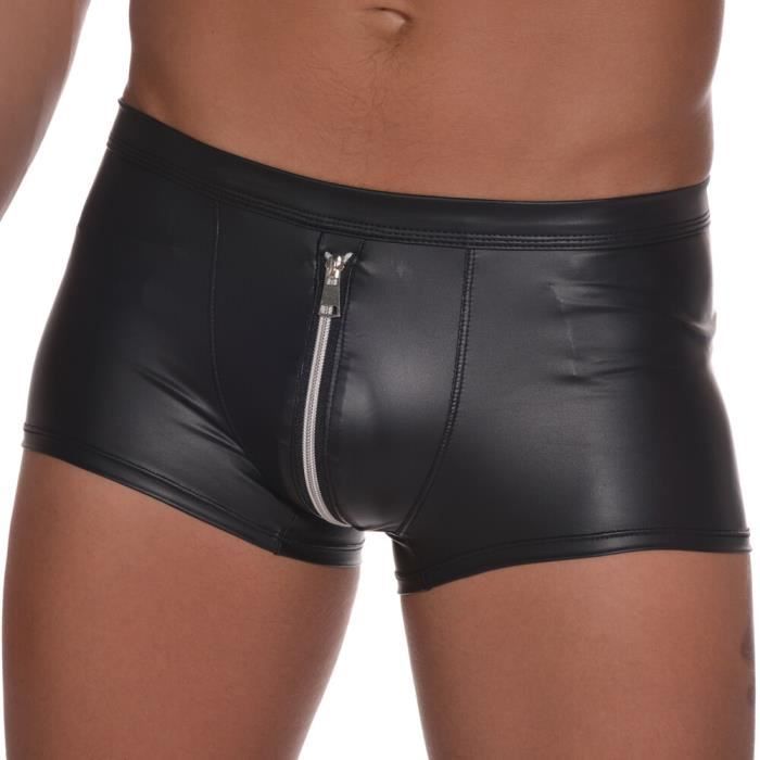 Short,Short en cuir véritable de mouton pour hommes, short de gymnastique en cuir pur garanti