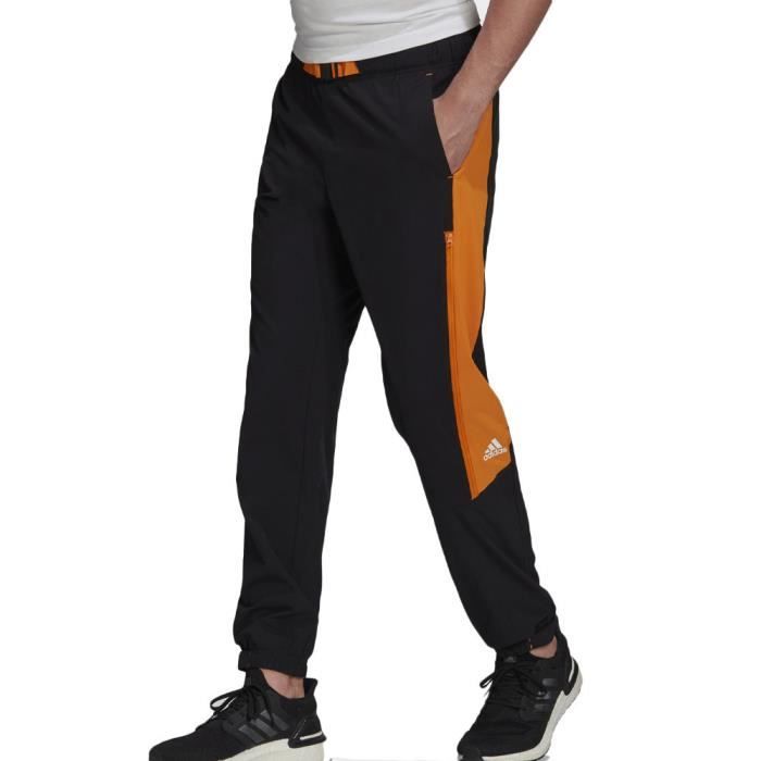 Jogging Homme Adidas HE2259 Noir Orange Coupe standard Taille ajustable Doublure en mesh Black Cdiscount Pret a Porter