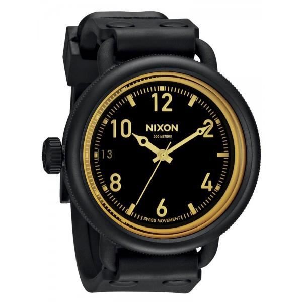 NIXON Montre -  - October A-488-1354 - Noir mat - Orange - 48mm - 300M &eacute;tanche 