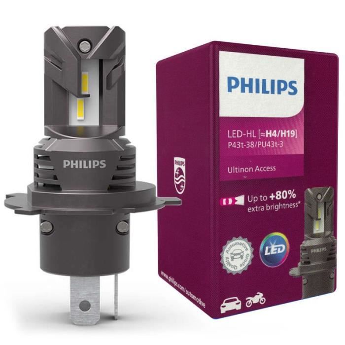 Ampoule H4 H19 LED plug&play rapide Philips Ultinon Access Installation ...