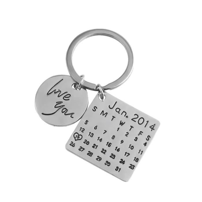 Calendrier De Charme Porte Cle Personnalise Pour Couple Ami Anniversaire Commemoratif Bijoux Date Coeur En Figurine De Jeu Achat Vente Figurine De Jeu Calendrier De Charme Cdiscount