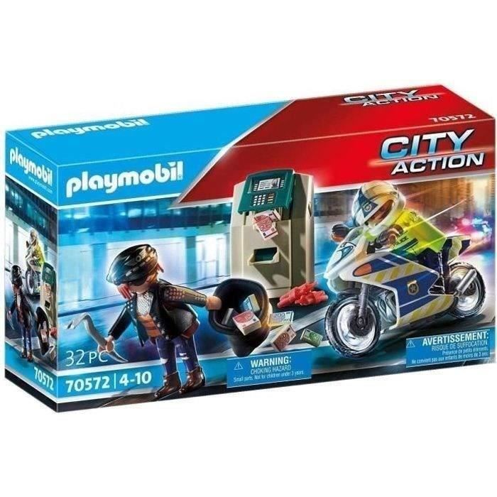 PLAYMOBIL 70572 Policier en moto et voleur City Action Les policiers Dès 4 ans