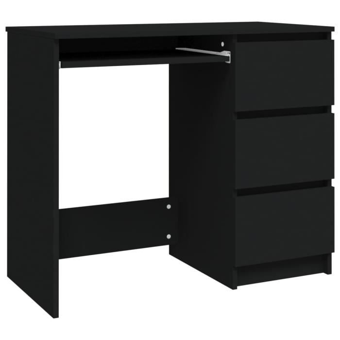 Bureau Blanc Avec 3 Tiroirs - Idéal Pour Chambre Ado Ou Petit Espace De Travail - 90 X 45 Cm