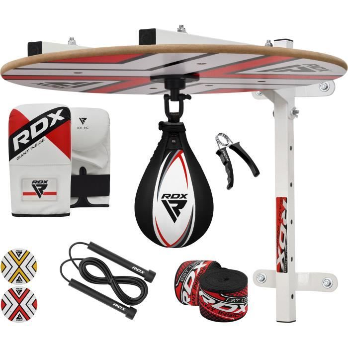 RDX Double End Vitesse Ball Vachette Bag Corde Attache Poire de Vitesse Boxe Frappe Entrainement MMA Speed Ball Muay Thai