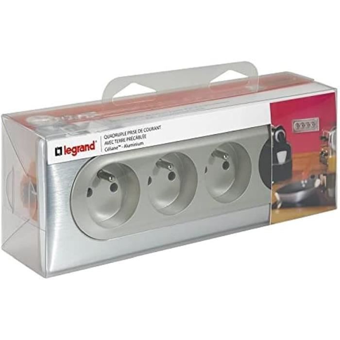 Prise Electrique Quadruple Avec Plaque + Boîte À Encastrer Céliane — free download