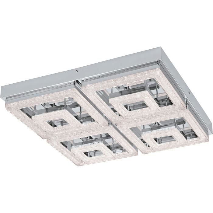 Goeco  Lampes de plafond plafonnier moderne cristal 6 lampe lustre argenté G9 pour