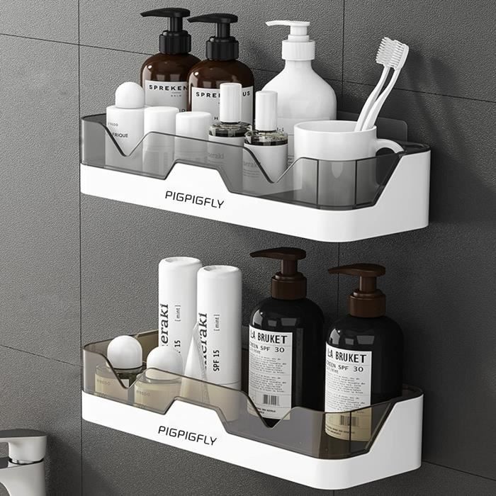 Étagère De Douche à Ventouse Murale - Panier De Rangement D'Angle 23,5x19,2x11 Cm - Salle De Bain, Cuisine - 6
