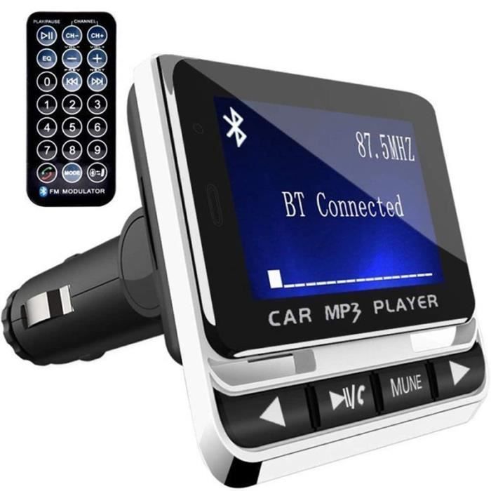 1pcs FM12B écran LCD émetteur FM sans fil Bluetooth voiture MP3 Player Kit  de voiture avec chargeur USB Support TF Card Line-in AUX - Achat / Vente  kit bluetooth téléphone FM12B écran