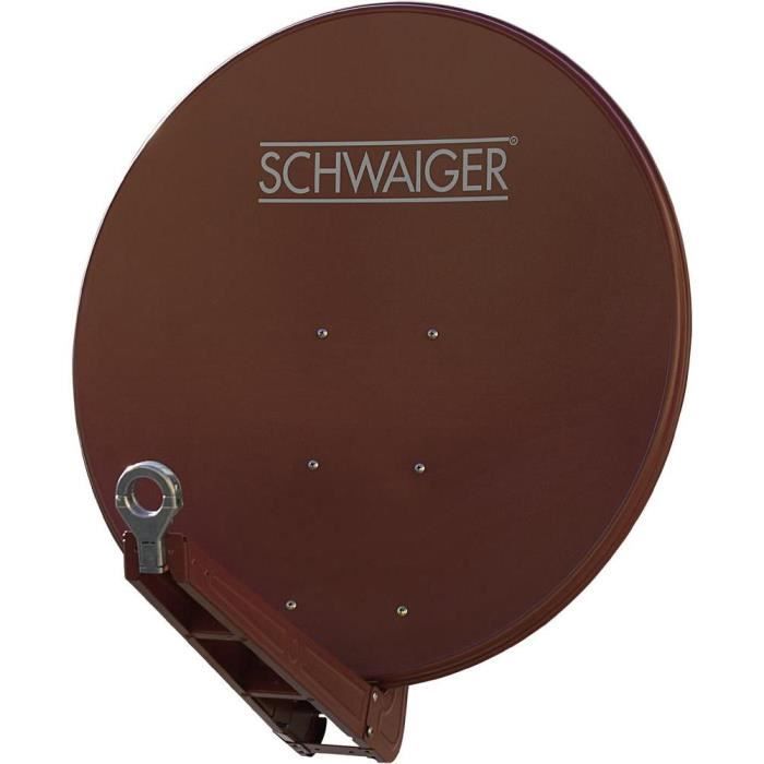 Parabole - SCHWAIGER - 85 cm - Aluminium - Rouge brique - Prémontée