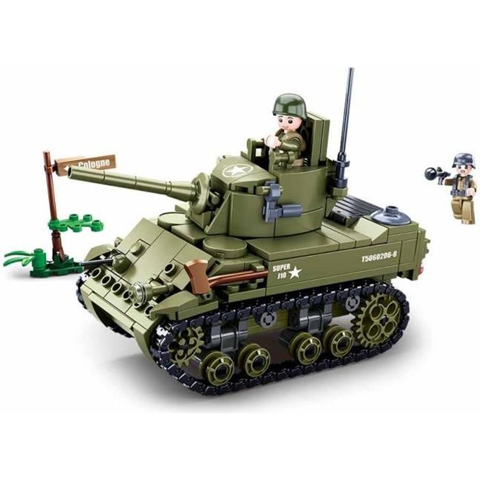 JEU DE CONSTRUCTION COMPATIBLE LEGO SLUBAN ARMY CHAR MOYEN ALLIED MILITAIRE ARME