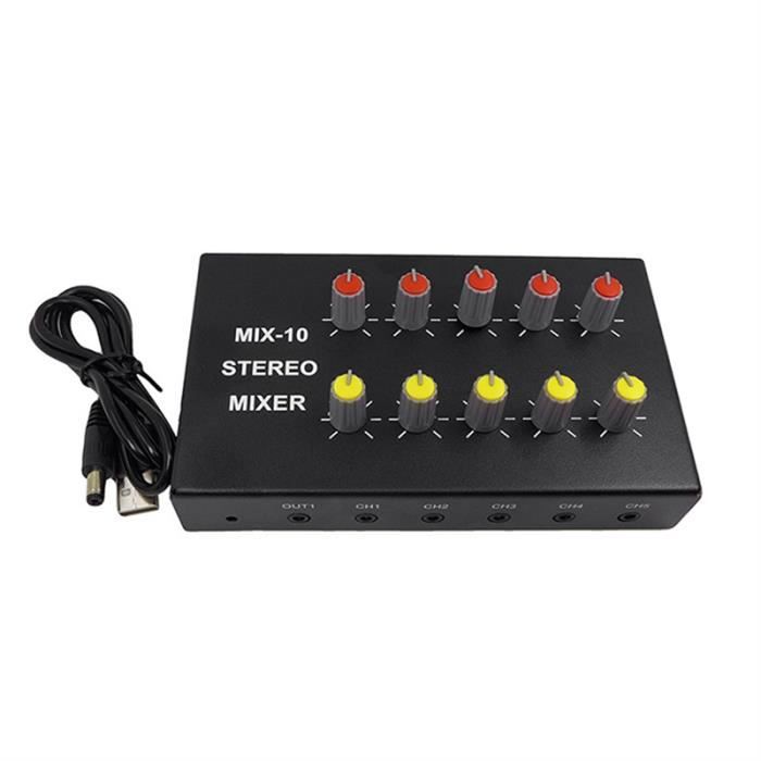 Mélangeur Audio stéréo 2 entrées 4 sorties, distributeur, sélecteur de