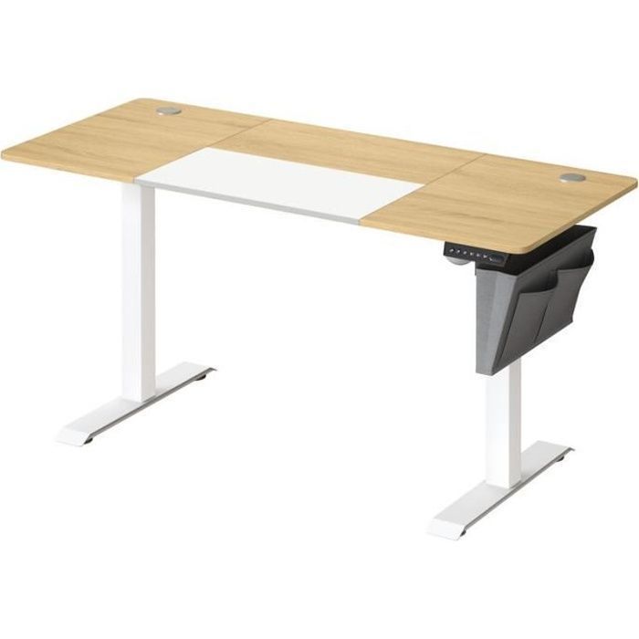 Bureau Électrique Assis-Debout Réglable 140 x 60 x (72-120) cm chêne naturel
