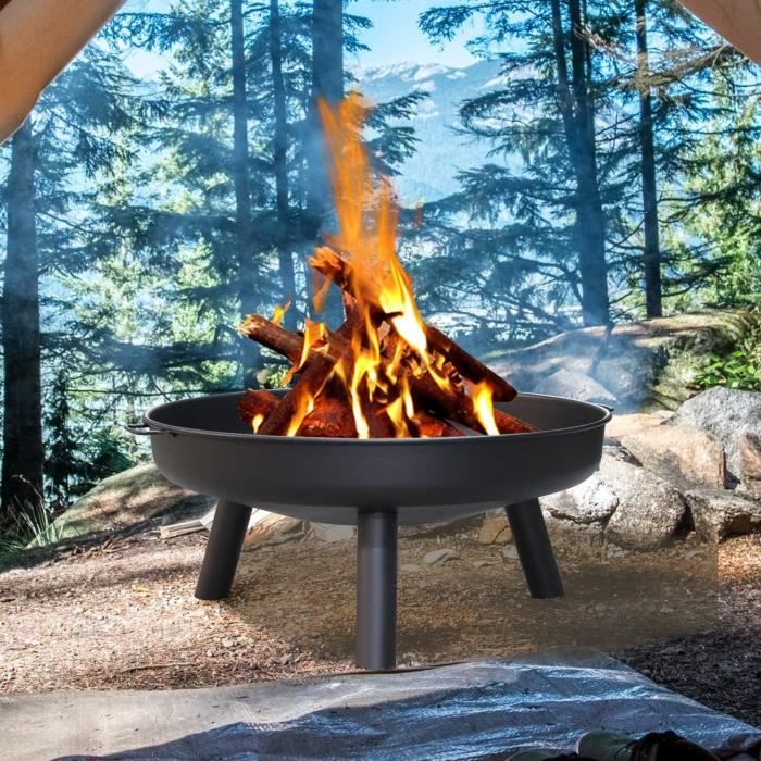 Brasero Coburg Czaja Ø 80 Cm - Feu De Jardin Sans Trou D'évacuation, Idéal Terrasse Et Balcon