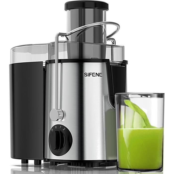 Extracteur De Jus Centrifugeuse JUILIST 400W - Grande Bouche 65mm, 3 Vitesses, Facile à Nettoyer - Argent