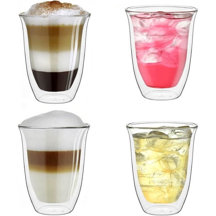 3 Verres à Isolation Thermique à Double Paroi 350ML