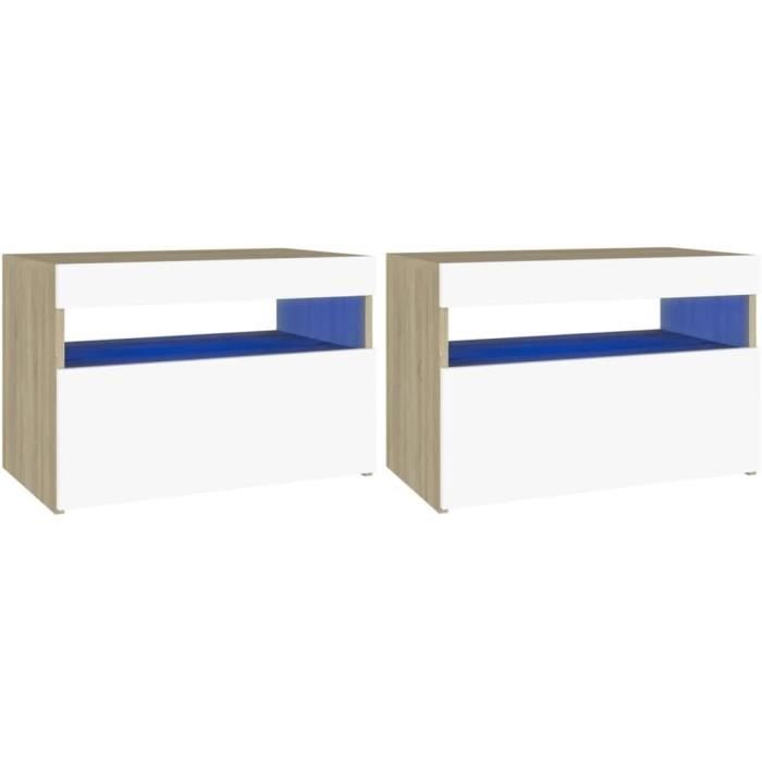 Meuble TV VidaXL Avec LED RGB - Armoire Basse Moderne 90x35x40 Cm