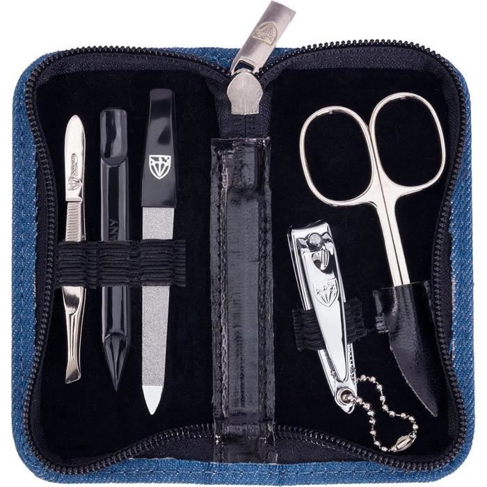 Set De Voyage Manucure/pédicure 7 Pièces (coupe-ongles, Pince, Lime, Polissoir...) - En Métal - Neuf
