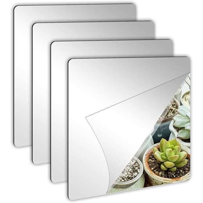 1600 Pièces Feuille de Mosaïque Miroir Auto-Adhésive Autocollant de Carrelage en Verre carré pour la Décoration de la Maison, Sensation Plus Heureuse