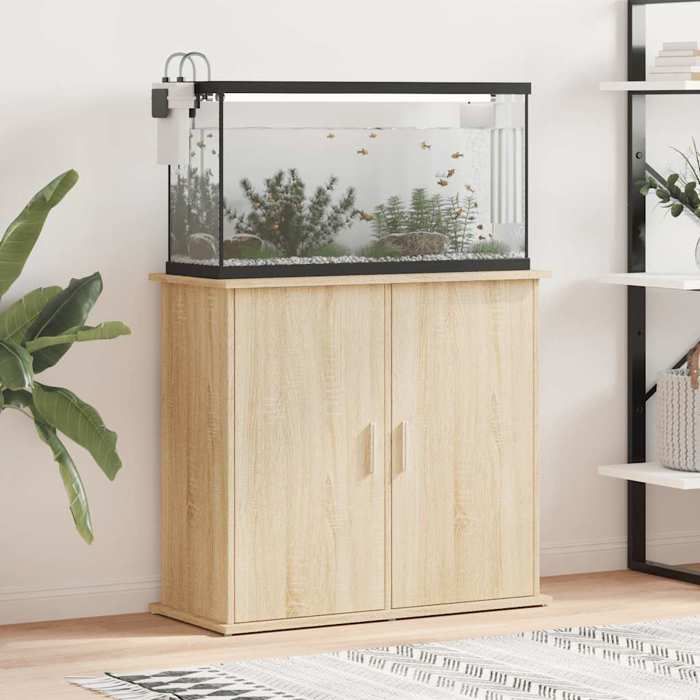Comparer les prix de vidaXL Support pour aquarium chêne sonoma 81x36x73cm bois d'ingénierie 833626
