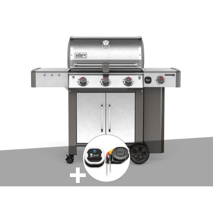 Barbecue gaz Weber Genesis II LX S340 GBS Inox + Thermomètre IGrill 3