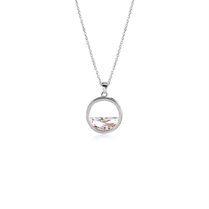 Femmes Collier Pendentif Rond Avec Brillant Zircon Couleur Argent Achat Vente Sautoir Et Collier Femmes Collier Pendentif Rond Soldes Sur Cdiscount Des Le 20 Janvier