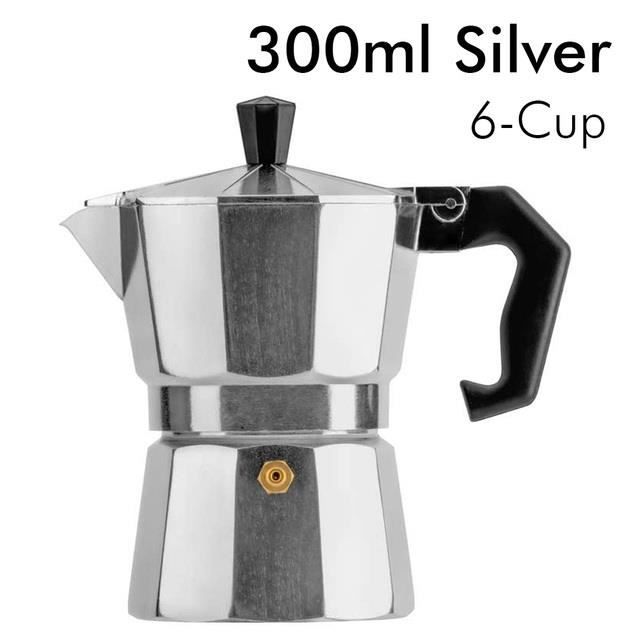 Quttin Cafetière Italienne 6 Tasses Classique En Aluminium - Moka Traditionnelle