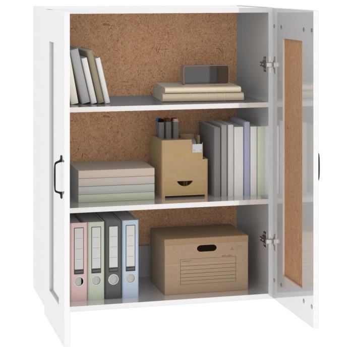 ZERONE Armoire murale suspendue Blanc brillant 69,5x32,5x90 cm VE013
