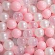 KiddyMoon 100 7Cm L'ensemble De Balles Plastique Pour Piscine Enfant Fabriqué En EU, Rose Poudré/Perle/Transparent-1