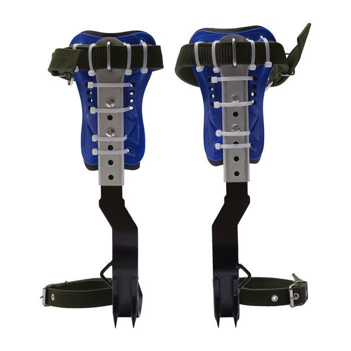 Kit D’escalade Pour Arbres – Crampons, Ceinture De Sécurité Et Corde En Acier, Charge 100 Kg, Pédales Larges Antidérapantes, Noir/bleu