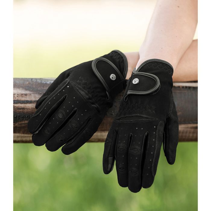 Gants D'équitation ELT En Polyester – Noir Taille 7, Neufs (fabrication Pakistan)