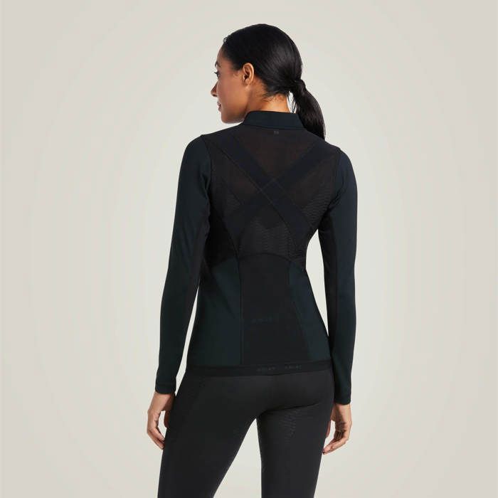 Veste D'équitation Ariat Ascent Noire – Femme, Médium, 1/4 Zip (neuve Sans étiquette)