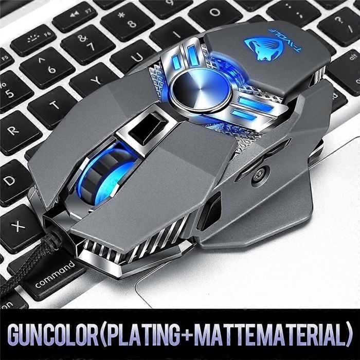 Souris filaire gaming T-WOLF V10 avec interface USB, 7 boutons, 6400 ...