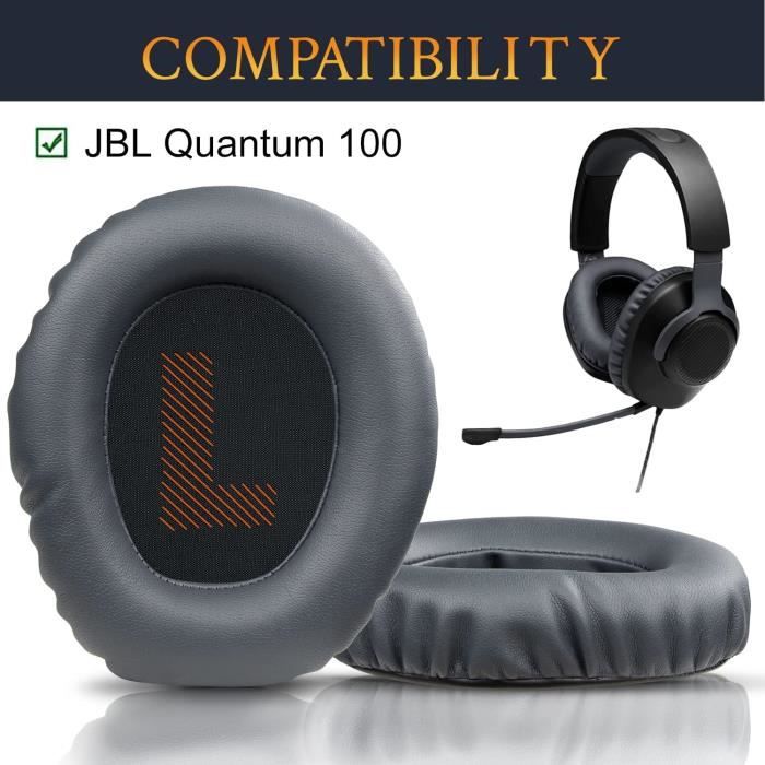 Coussinets de rechange en cuir protéiné et mousse à mémoire de forme pour  casque JBL Quantum 100 Q100(Noir)