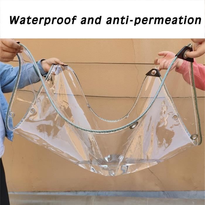 Tissu transparent imperméable PVC toile épaisse tissu imperméable balcon  isolation imperméable bâche extérieure tissu plastique, 18 tailles ZWYSL