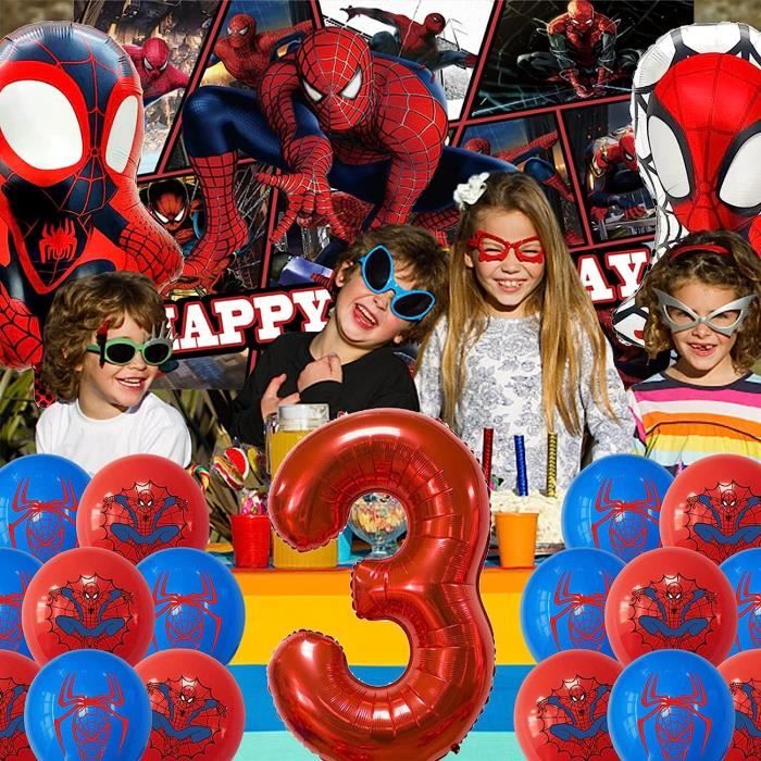 Decoration Anniversaire Spiderman 3 ans, Ballons Anniversaire