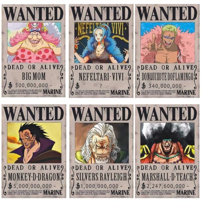 18€07 sur Poster lot of 4 One Piece Wanted 51 x 35,5 cm avec Calendrier One  Piece 2022 en français - Achat & prix
