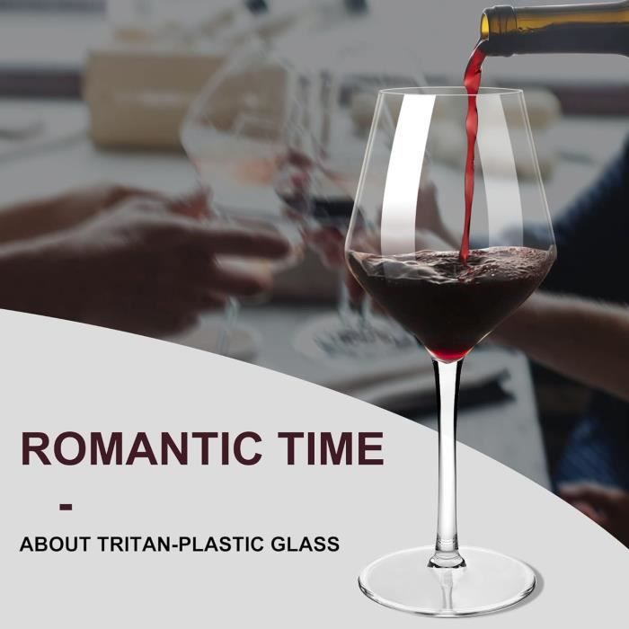 Verres à Vin Incassables En Tritan – Lot De 6, 440 Ml – Couleur Bleu – Lavables Au Lave-vaisselle – Parfaits Pour Fêtes, Pique-niques