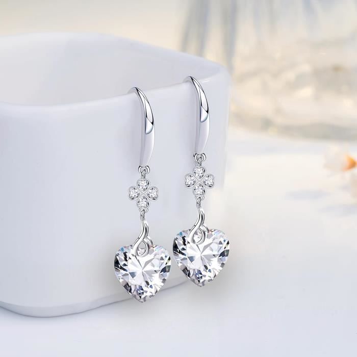 Pendant D Oreilles Argent Turquoise Coeur O6 Mm 563942 main image 0