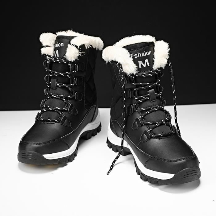 Kexpery Chaussures d'extérieur antidérapantes douces pour homme et femme, bottes de neige chaudes d'hiver doublées de, baskets de marche décontractées pour le ski, la randonnée, le camping Kexpery Chaussures d'extérieur antidérapantes douces pour homme et femme, bottes de neige chaudes d'hiver doublées de, baskets de marche décontractées pour le ski, la randonnée, le camping