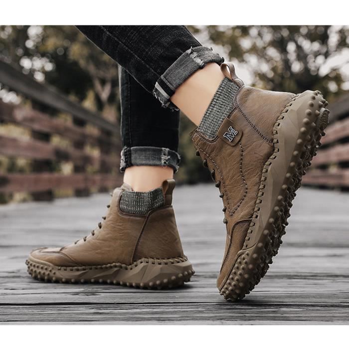 Bottine sales cuir marron