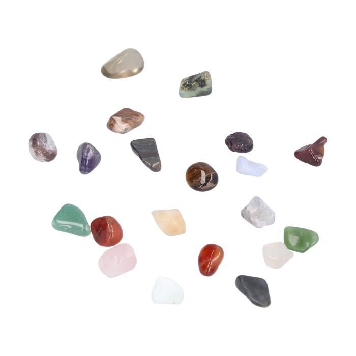 Qiilu Collection de roches pour enfants 20 Sortes Ornement de Pierres  Précieuses en Cristal Décoration Feng Shui Méditation